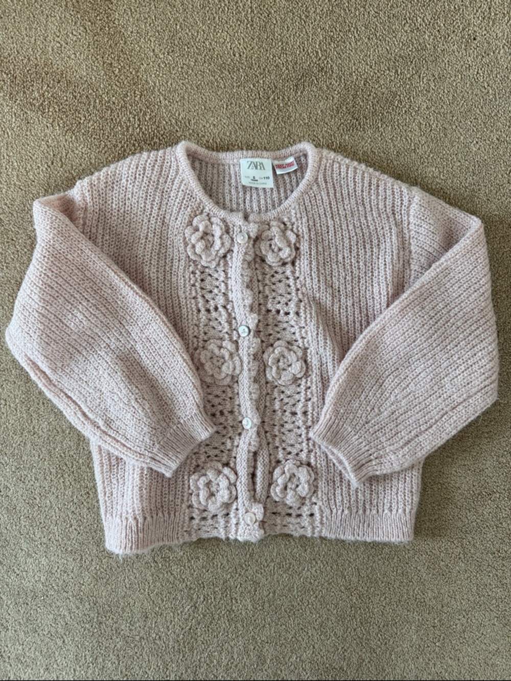 Zara Blush Floral Cardigan Sweater